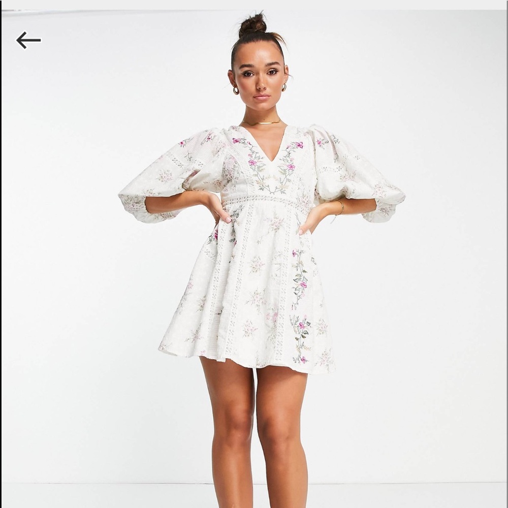 ASOS floral eyelet mini dress